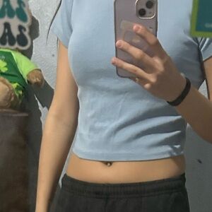 Light Blue Women's Crop Top